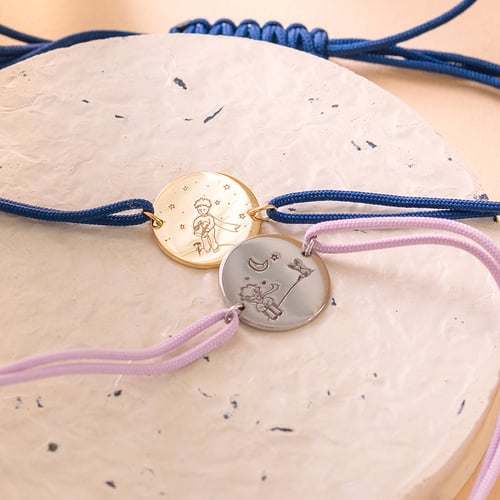 String-Armband Der Kleine Prinz mit Rose und Gravur