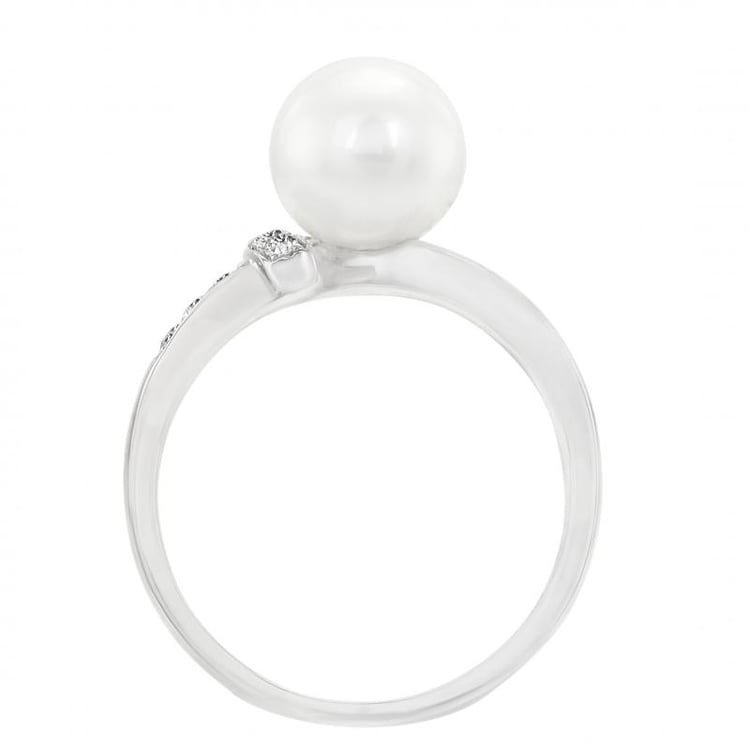 Goldring mit Perle und Diamanten 27492
