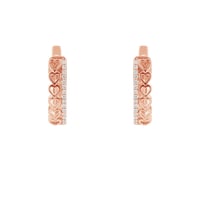 Runde Ohrringe mit Diamanten und Herzen Luba