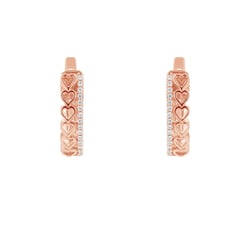 Runde Ohrringe mit Diamanten und Herzen Luba