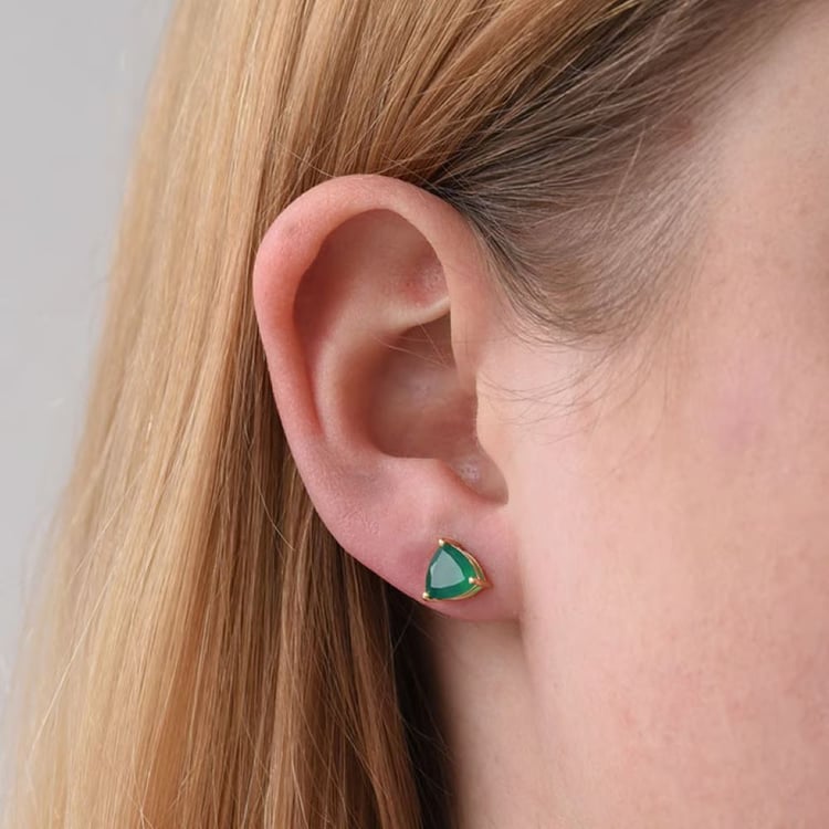 Ohrringe aus Silber mit grünen Achaten 163773