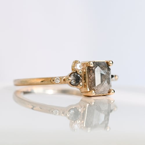 Ring mit Salt and Pepper Diamanten und Lab Grown Diamanten Kenya