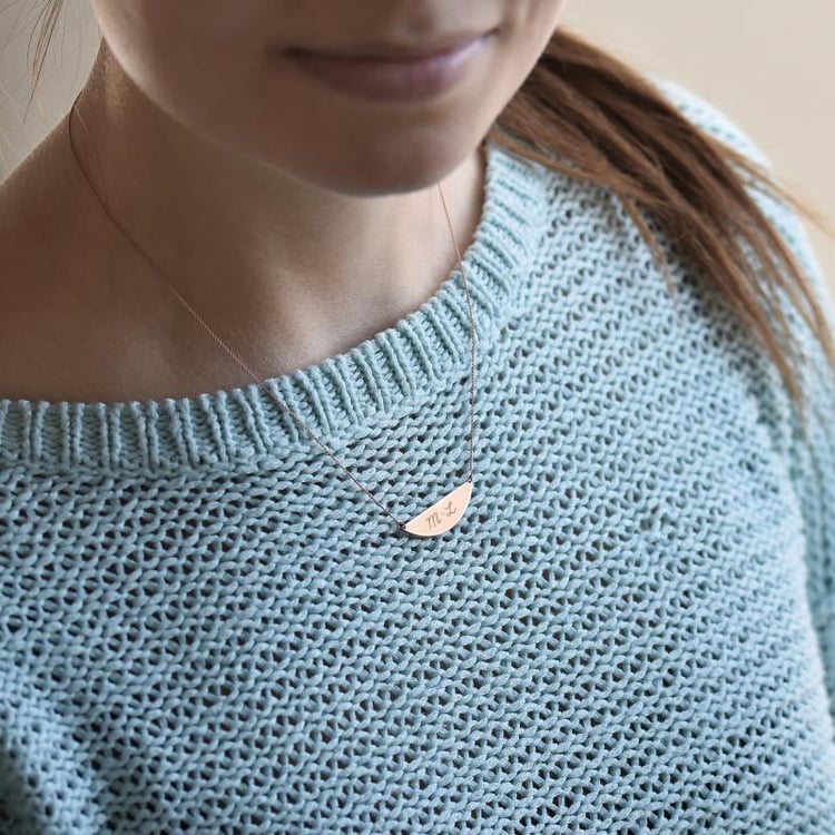 Goldener Halbmond mit Gravur Ihrer Wahl Liviane 114531