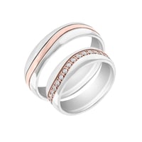 Elegante Trauringe aus Gold in bicolor mit Diamanten Urma