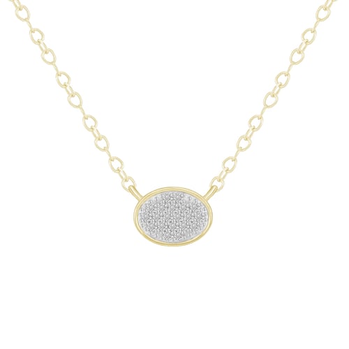 Minimalistische Kette mit einem ovalen Anhänger voller Diamanten Vonnie