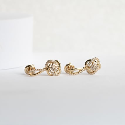 Geflochtene Diamantohrringe Eamon