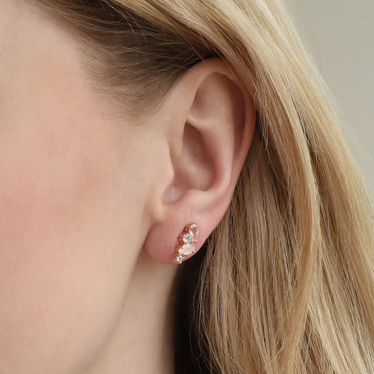 Ohrringe in Silber mit Topas, Rosenquarz und Mondstein Nacho 93471