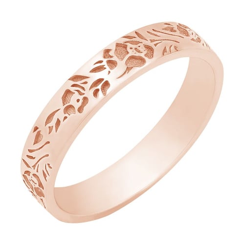 Romantische Eheringe mit Blumengravur Rabia