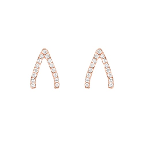 Minimalistische Ohrringe mit Diamanten Wishbone