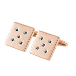 Goldene Quadrat-Manschettenknöpfe mit blauen Diamanten Orien