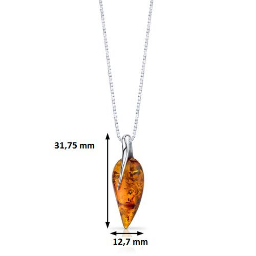 Silber Bernstein Anhänger 18279