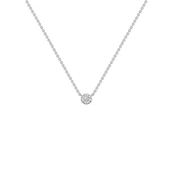 Silberne minimalistische Kette mit einem Diamanten Glosie