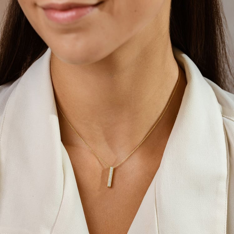 Goldener Anhänger mit Lab Grown Diamanten Ola 161484