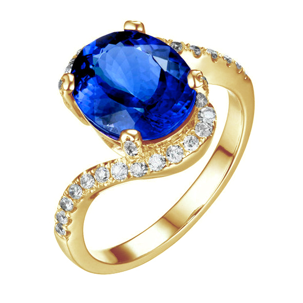 Goldring mit Tansanit und Diamanten Ayushi 83456