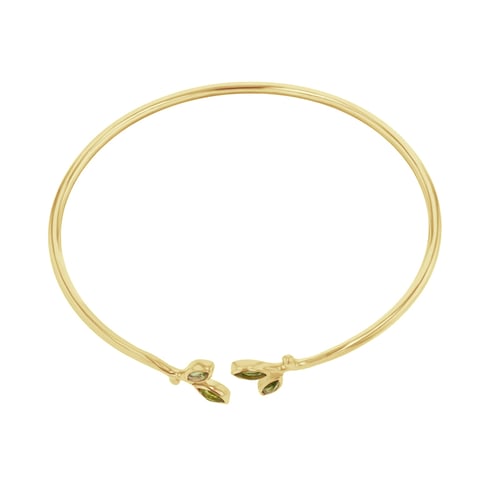 Goldener minimalistischer Armreif mit Olivenblättern Hulme