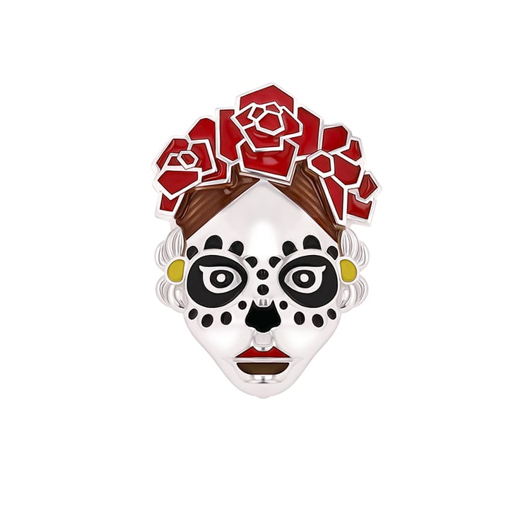 Emaille Brosche Sugar skull