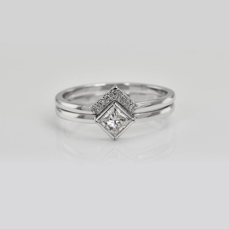 Ringset aus Gold mit Diamant im Princess-Schliff Ralyh 26006