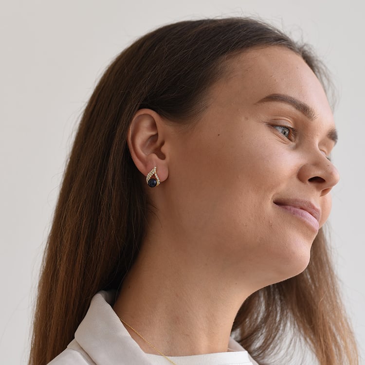 Perlenohrringe aus Silber 64425