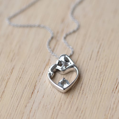 Anhänger Mutter und Kind mit Aquamarine und Diamant Ella