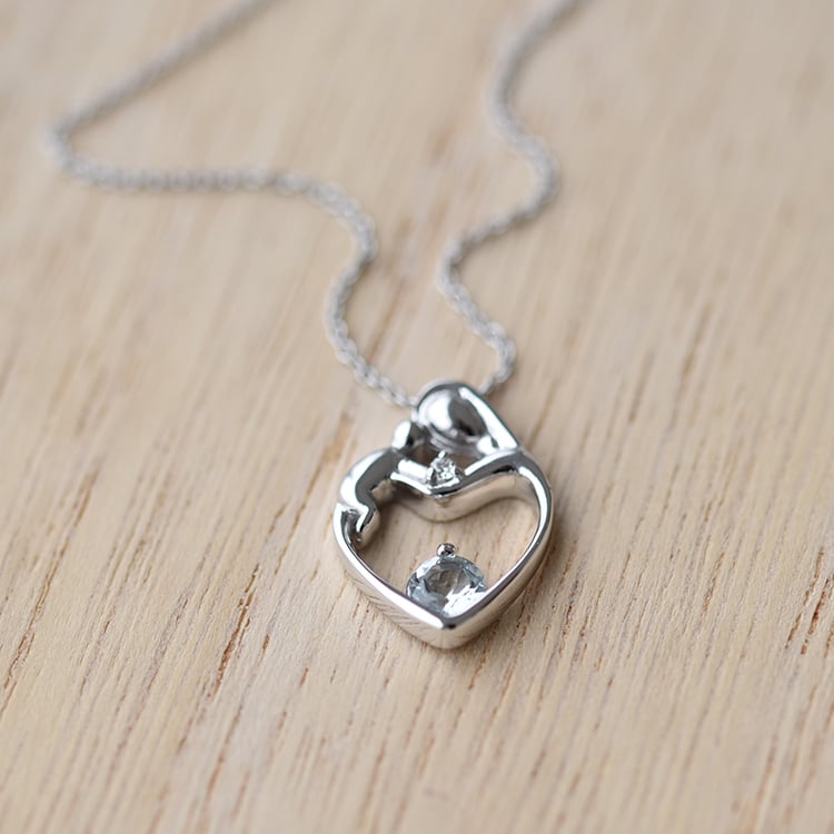 Anhänger Mutter und Kind mit Aquamarine und Diamant Ella 63263