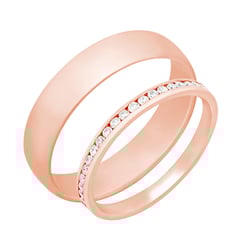 Eheringe mit Eternity-Ring mit Diamanten Oliviero