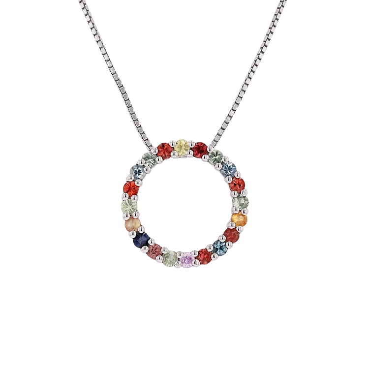 Silberner Anhänger mit mehrfarbigen Saphiren Mirjana