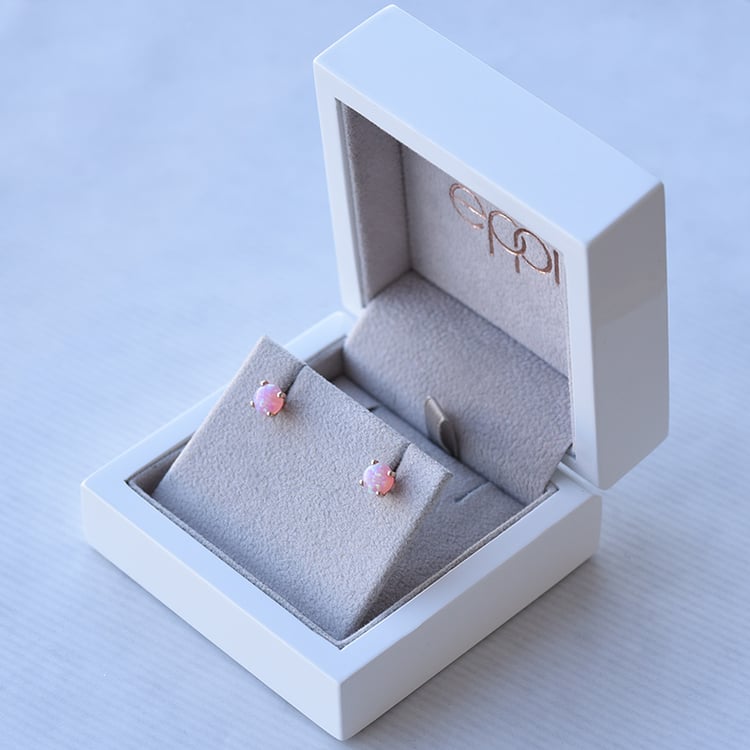 Goldohrringe mit rosa Opalen Hulda 72610