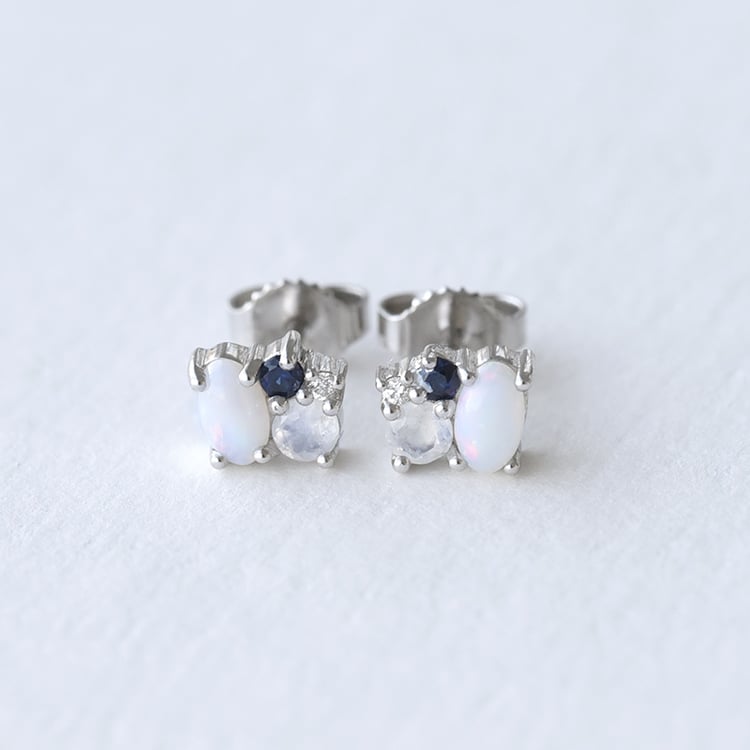 Goldene Clusterohrringe im minimalistischen Stil Leatrice 74750