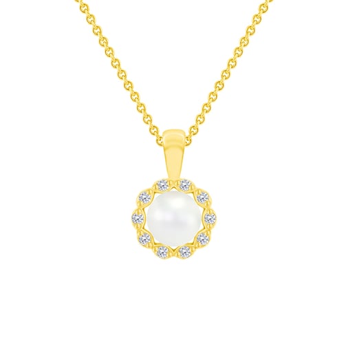 Schmuckset mit Perlen und Diamanten Kamila