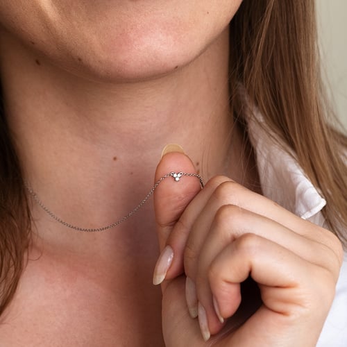 Halskette mit drei Lab Grown Diamanten Sharma