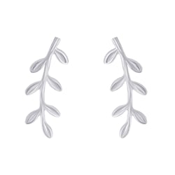 Silberne Ear Climber Ohrringe Orchid