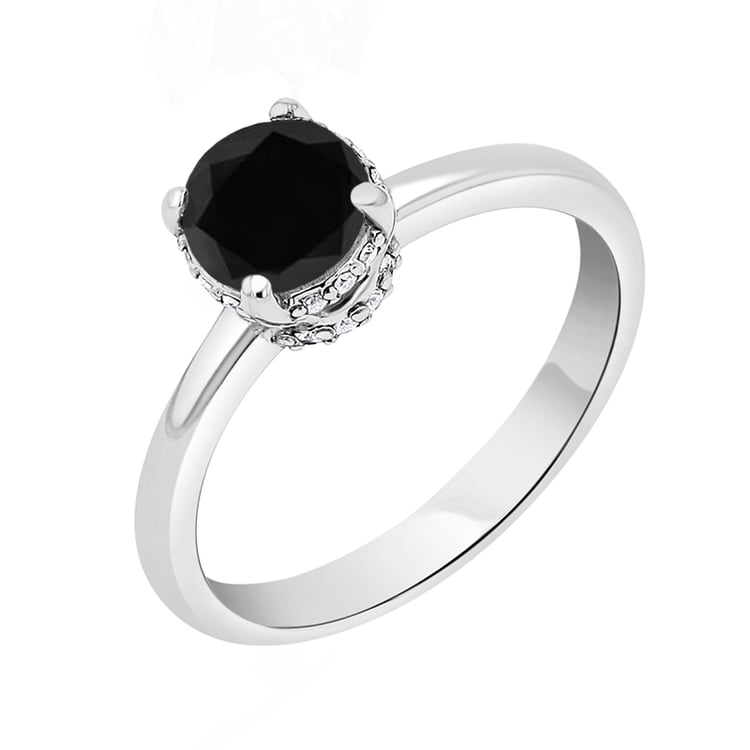 Verlobungsring mit schwarzem und weißen Diamanten Xela