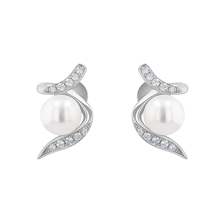 Ohrstecker mit Perle und Diamanten Durga 137388