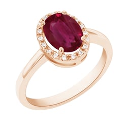 Goldener Scheidungsring mit Rubin und Diamanten Luka