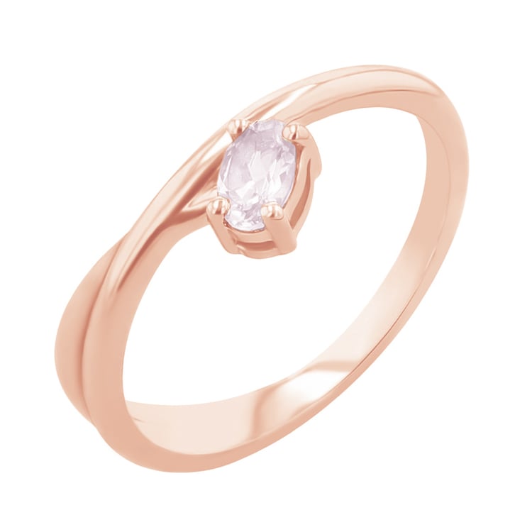 Ring mit ovalem Rosenquarz Emeli