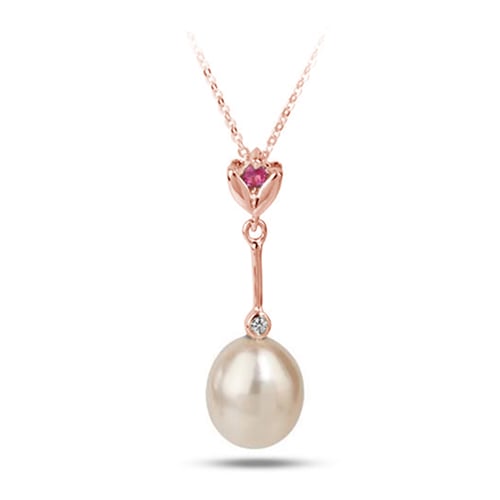 Anhänger mit Perle, Saphir und Diamant Ferdi