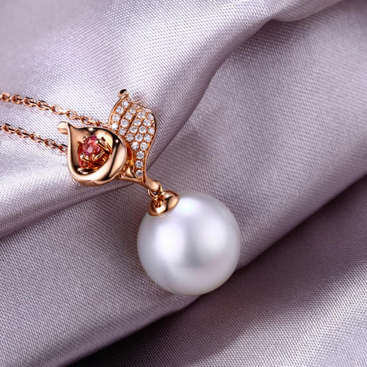 Perlen-Anhänger mit Turmalin und Diamanten Lalien 10270