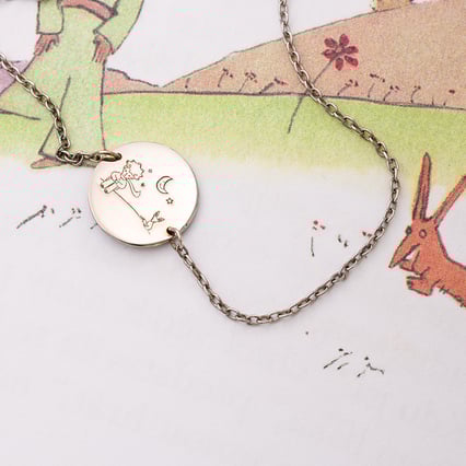 Goldenes Armband Der Kleine Prinz mit Fuchs und Gravur