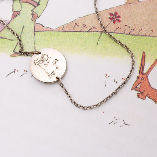Goldenes Armband Der Kleine Prinz mit Fuchs und Gravur