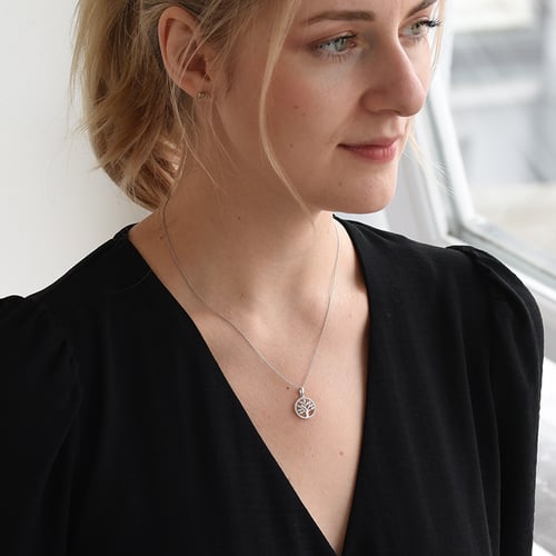 Silberner Lebensbaum mit Lab Grown Diamanten Elmer