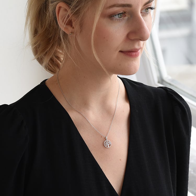 Silberner Lebensbaum mit Lab Grown Diamanten Elmer 104389