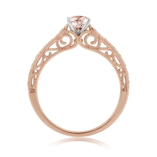 Verlobungsring im Vintage-Stil mit Morganit und Diamanten Keran