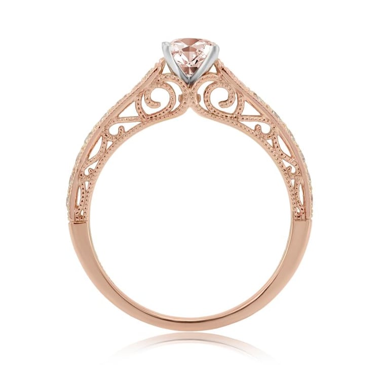 Verlobungsring im Vintage-Stil mit Morganit und Diamanten Keran 6365