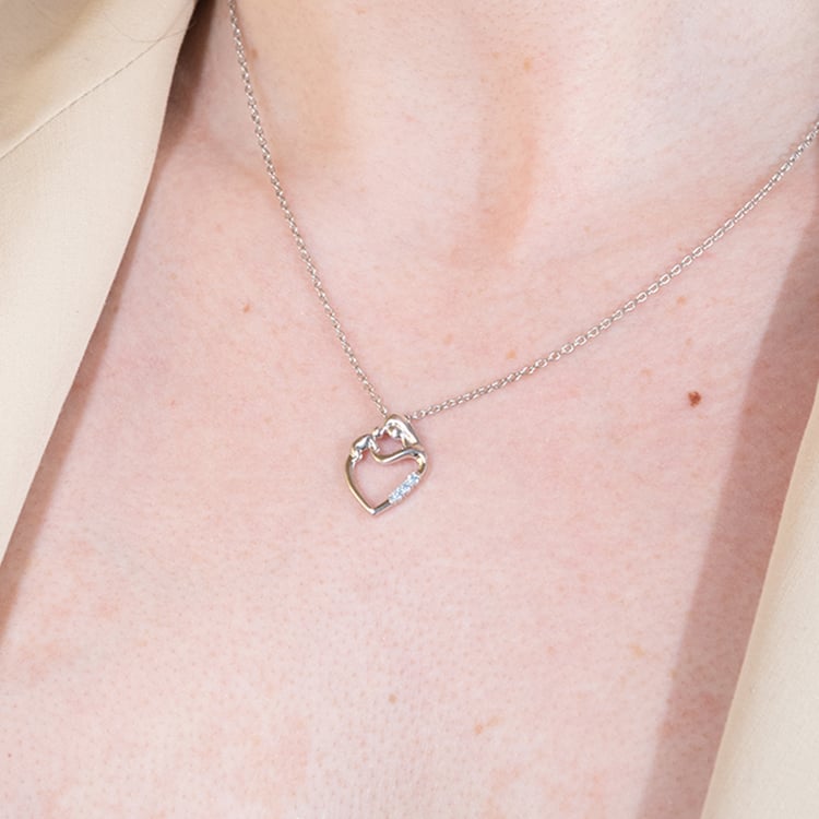 Silberner Anhänger Mutter und Kind mit Aquamarin Eisa 136783