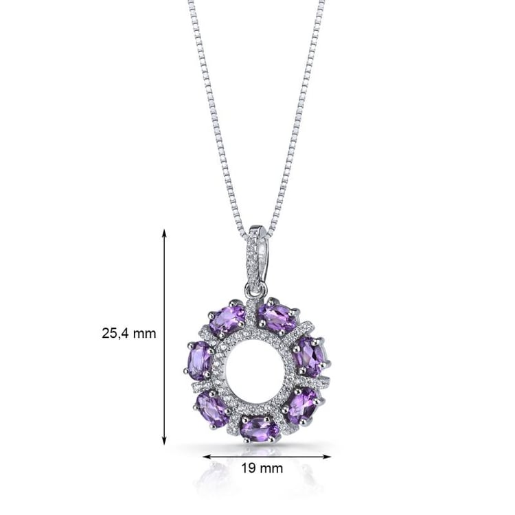 Anhänger aus Silber voll mit Amethysten und Zirkonia Janis 28414