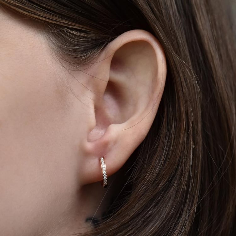 Goldohrringe 2 in 1 mit Morganit und Diamanten Reza 12696