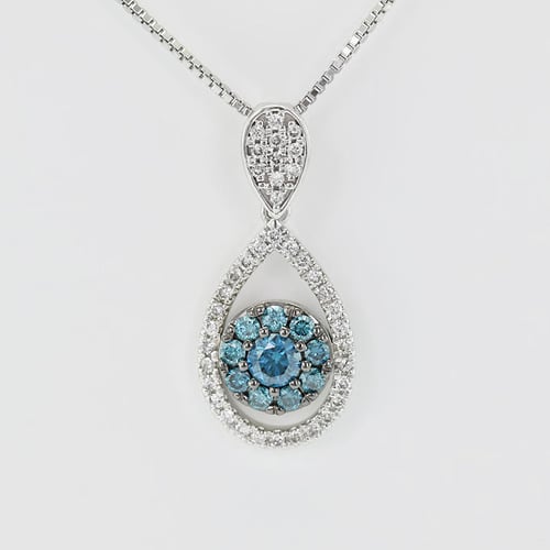 Anhänger mit blauen und weißen Diamanten Wawyd