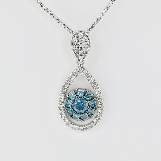 Anhänger mit blauen und weißen Diamanten Wawyd 15422