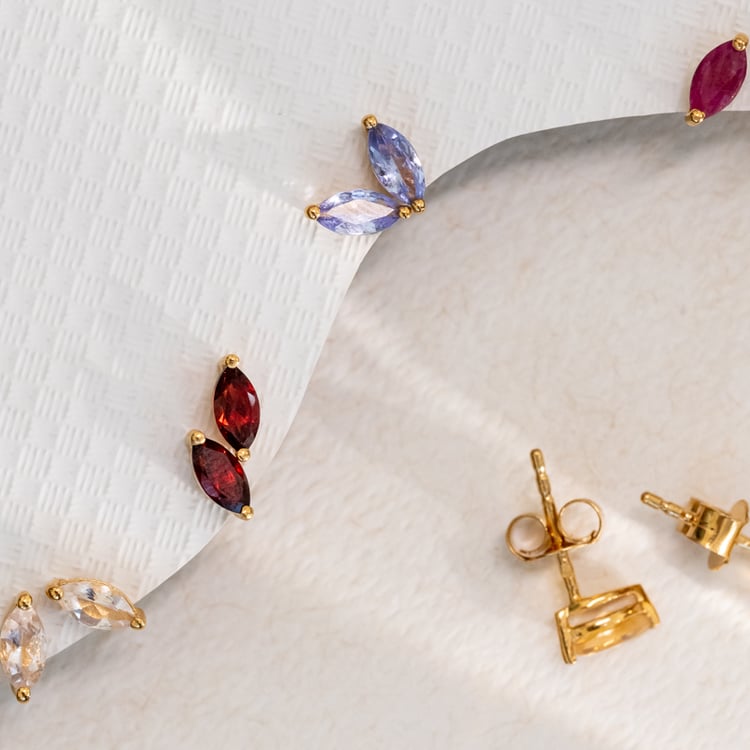 Minimalistische Silberohrringe mit Granaten Andine 118827