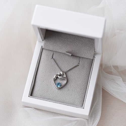 Anhänger Mutter und Kind mit Schweizer Topas und Diamanten Ella